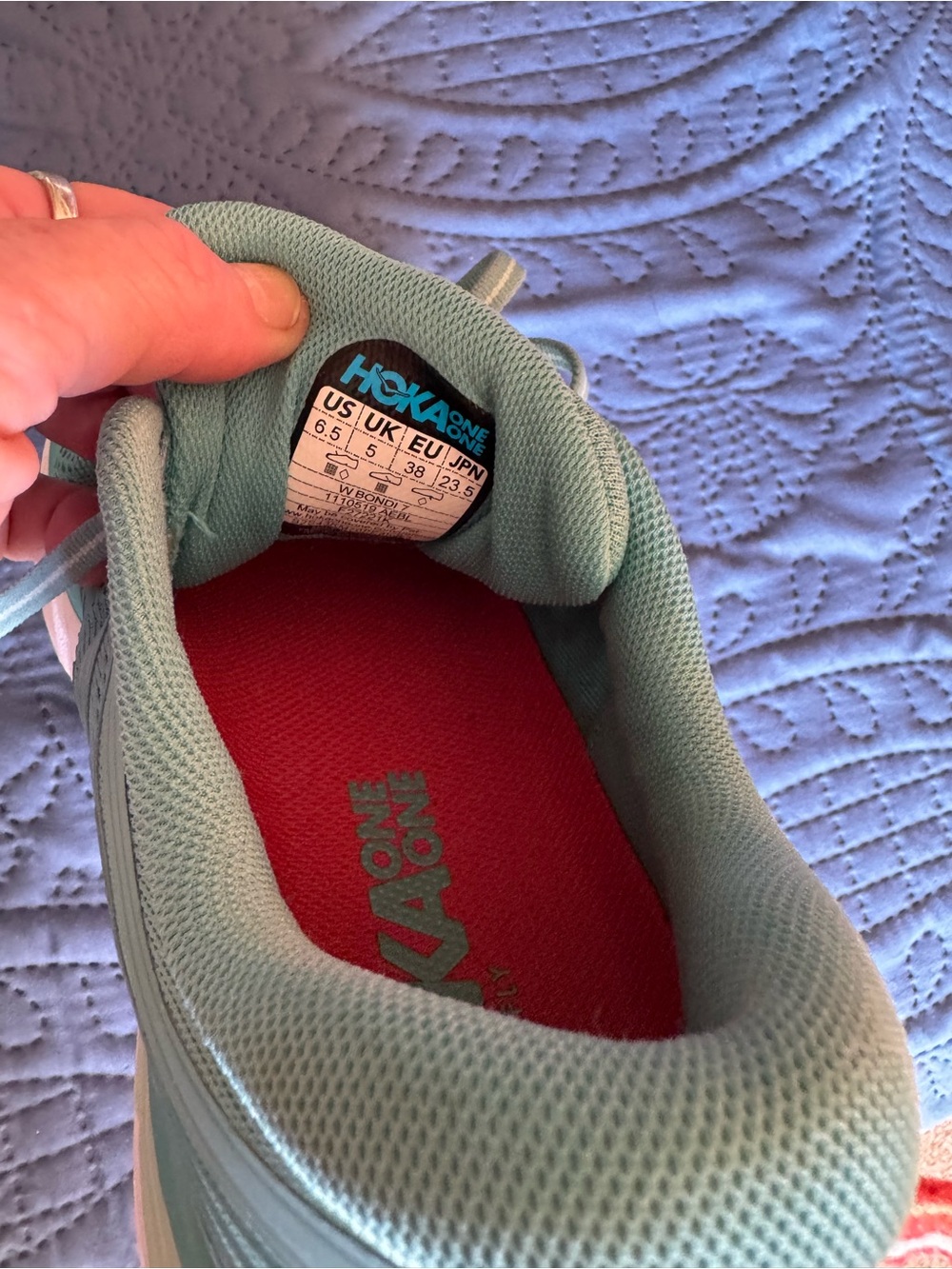 HOKA BONDI 7 Women's Light Blue-Aqua Running Shoes - Picture 7 of 8